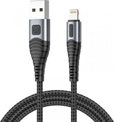 USB to Lightning cable Vipfan X10, 3A, 1.2m, braided (black). цена и информация | Кабели и провода | pigu.lt