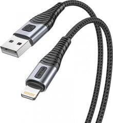 USB to Lightning cable Vipfan X10, 3A, 1.2m, braided (black). цена и информация | Кабели и провода | pigu.lt