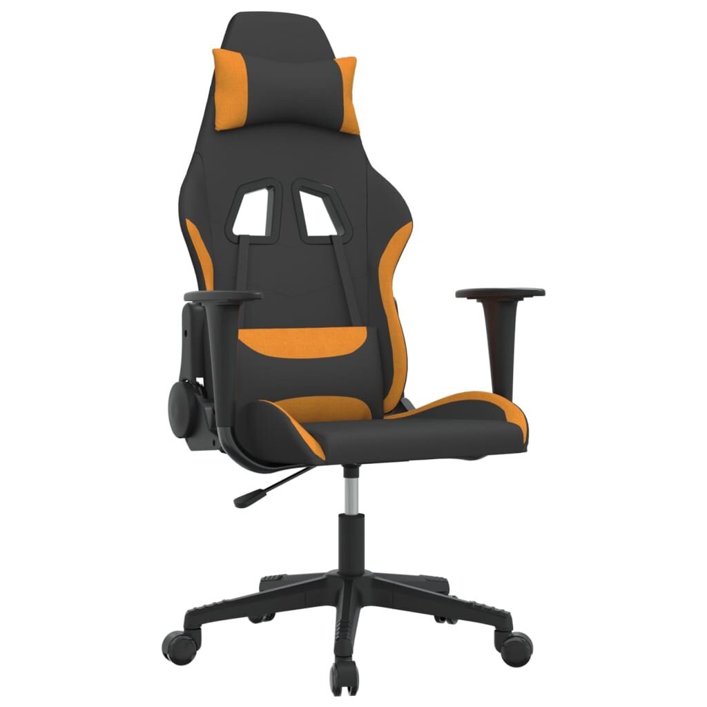 Pasukama žaidimų kėdė, juoda ir tamsiai geltona, audinys kaina ir informacija | Biuro kėdės | pigu.lt