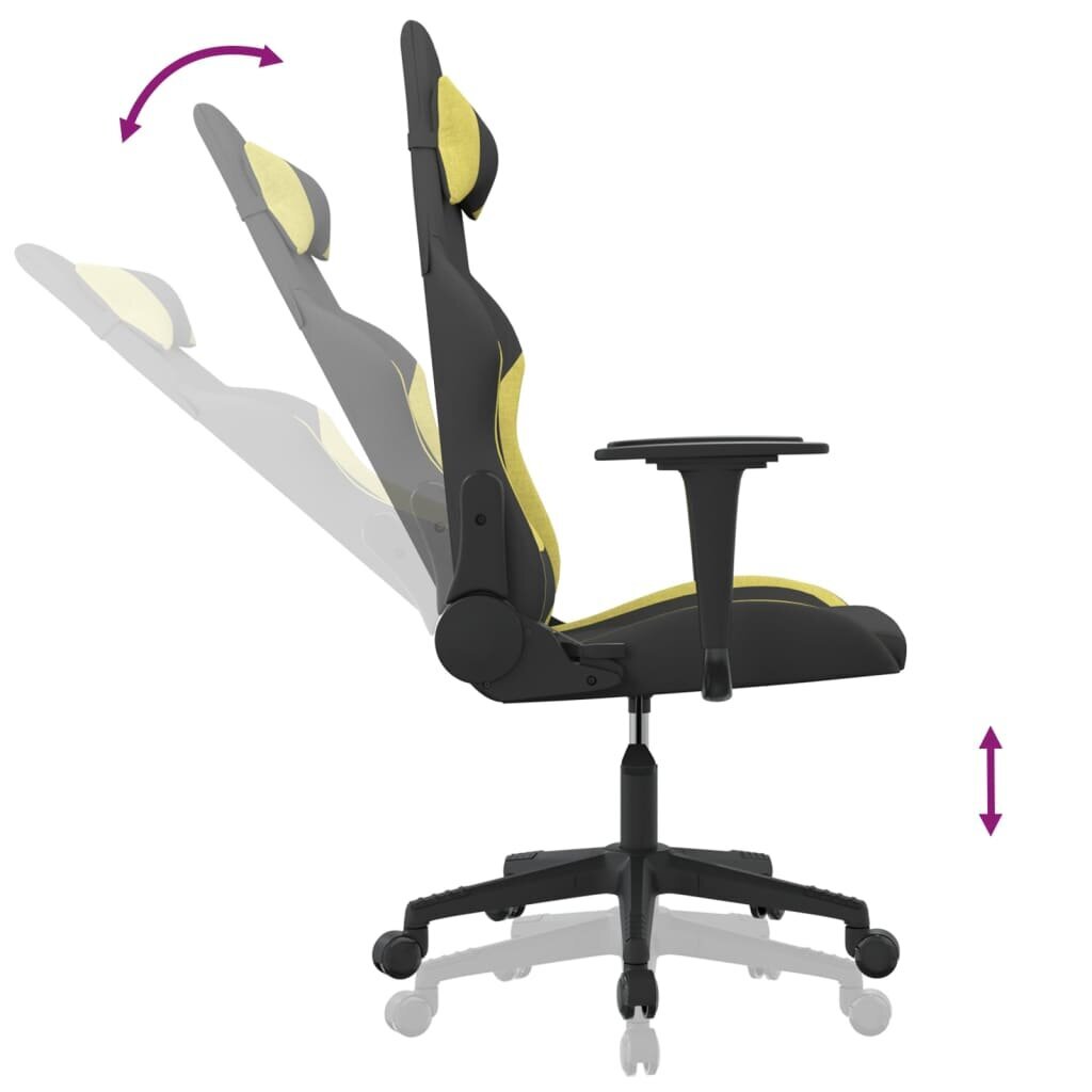 Pasukama žaidimų kėdė, juoda ir šviesiai žalia, audinys kaina ir informacija | Biuro kėdės | pigu.lt
