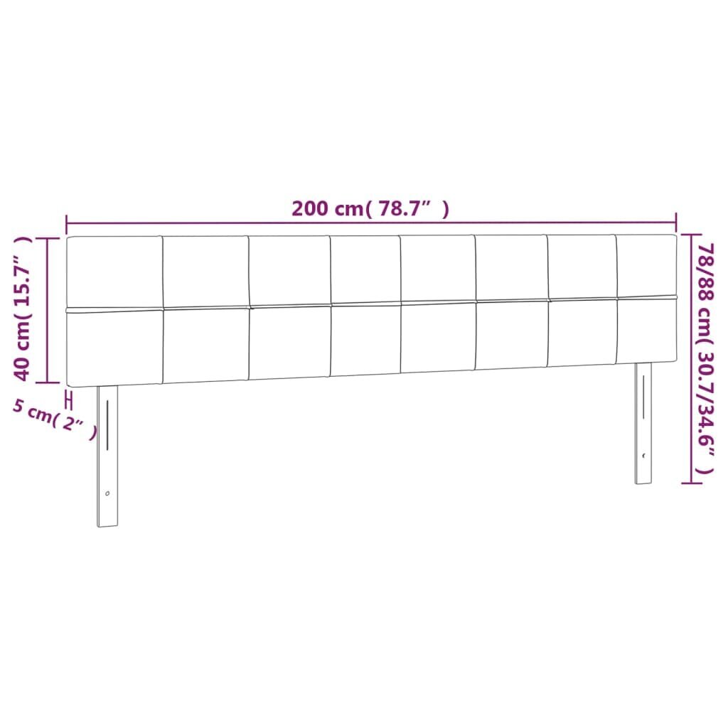 Galvūgaliai, Audinys, 2vnt., 100x5x78/88cm, taupe spalva kaina ir informacija | Lovos | pigu.lt