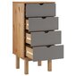 Spintelė su stalčiais, Pušies medienos masyvas, 46x39,5x90cm, ruda/pilka kaina ir informacija | Svetainės spintelės | pigu.lt