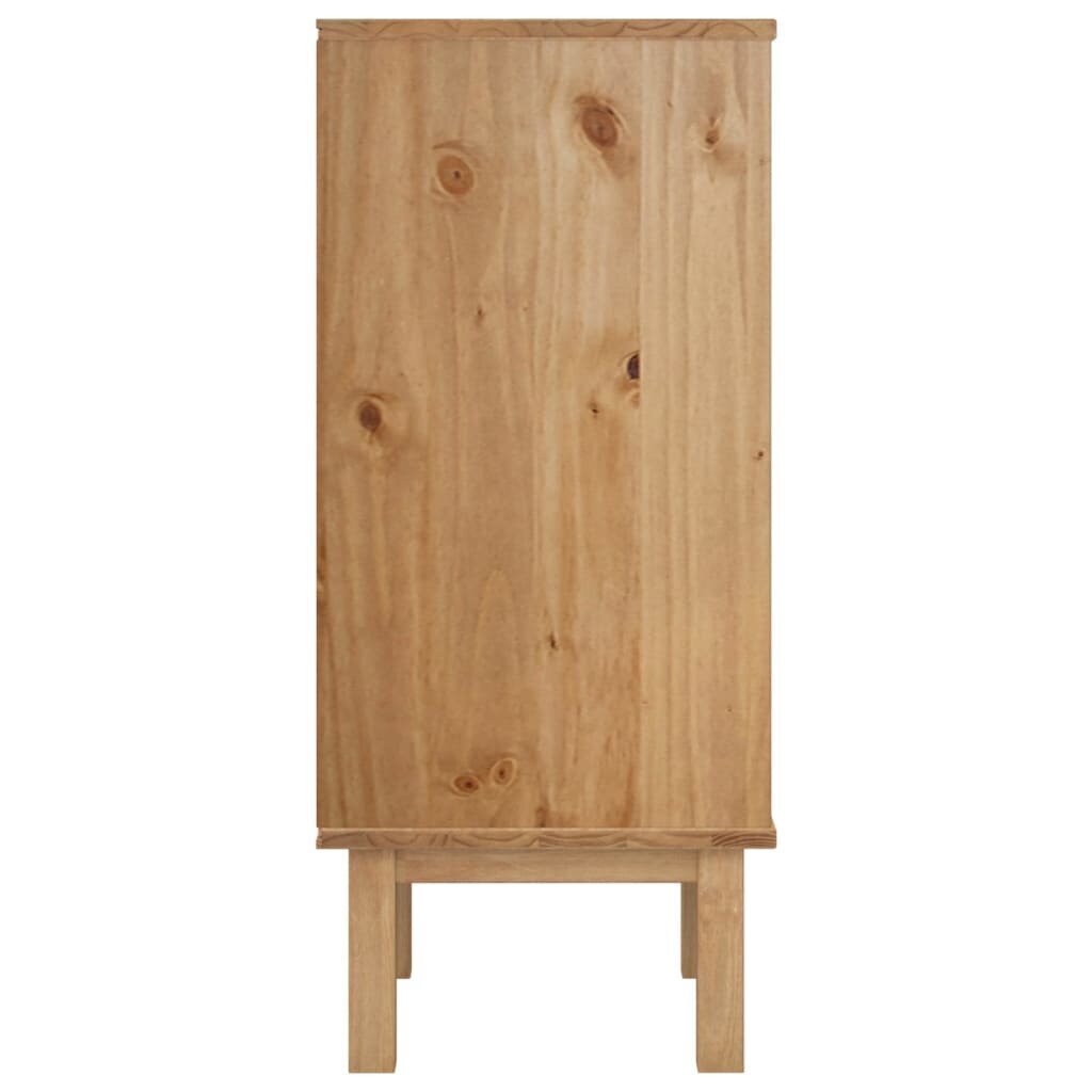 Spintelė su stalčiais, Pušies medienos masyvas, 76,5x39,5x90cm, ruda/balta kaina ir informacija | Svetainės spintelės | pigu.lt