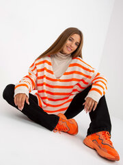och bella свитер оверсайз в бело-оранжевую полоску цена и информация | Свитера женские | pigu.lt