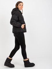 черная демисезонная стеганая куртка с воротником цена и информация | Женские куртки | pigu.lt