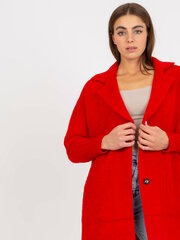 красная длинная женская рубашка с карманами цена и информация | Женские пальто | pigu.lt