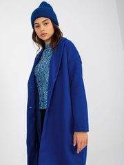 однобортное пальто оверсайз темно-синего цвета och bella цена и информация | Женские пальто | pigu.lt