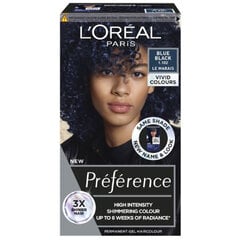 Ilgalaikiai plaukų dažai L'Oreal Paris Preference Vivid Colors, 1.102 Blue Black C29 kaina ir informacija | Plaukų dažai | pigu.lt