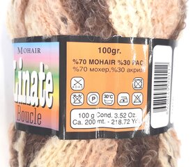 Mezgimo siūlai Linate Mohair Boucle 100g; spalva marga 170 kaina ir informacija | Mezgimui | pigu.lt