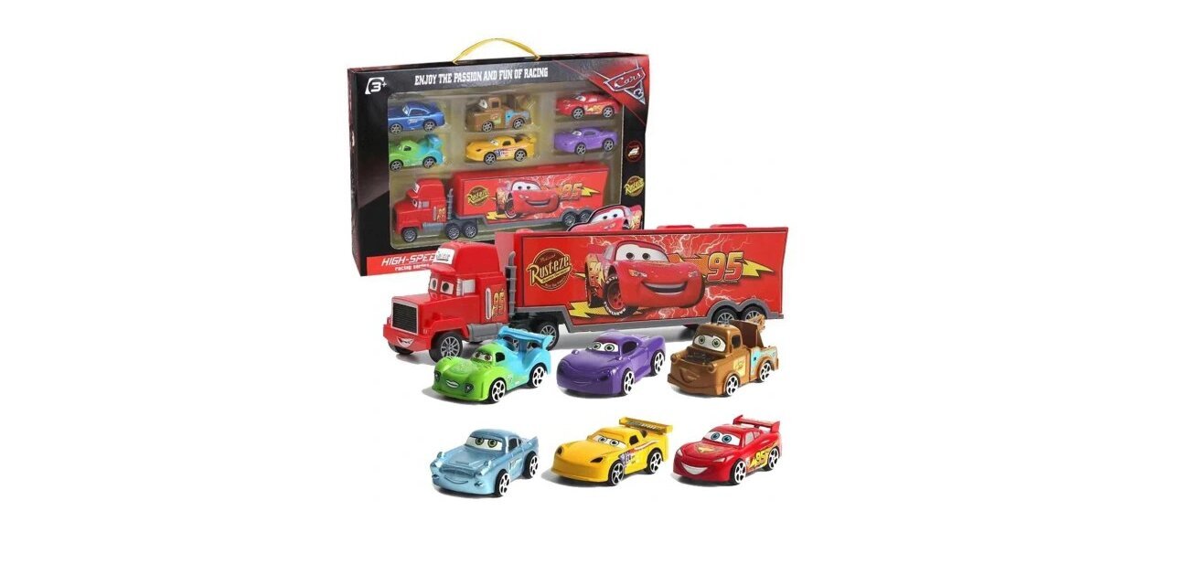 Mašinėlės McQueen Cars, 7in1 kaina ir informacija | Žaislai berniukams | pigu.lt