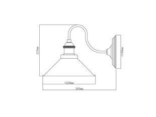 Sieninis šviestuvas MANI 1, 22 cm, black/gold 4052 цена и информация | Настенные светильники | pigu.lt