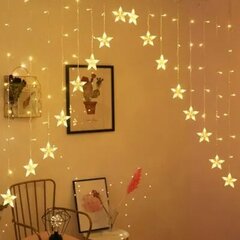 LED šviesos užuolaida "Stars" 245x100CM 136 LED, šilta balta kaina ir informacija | Girliandos | pigu.lt