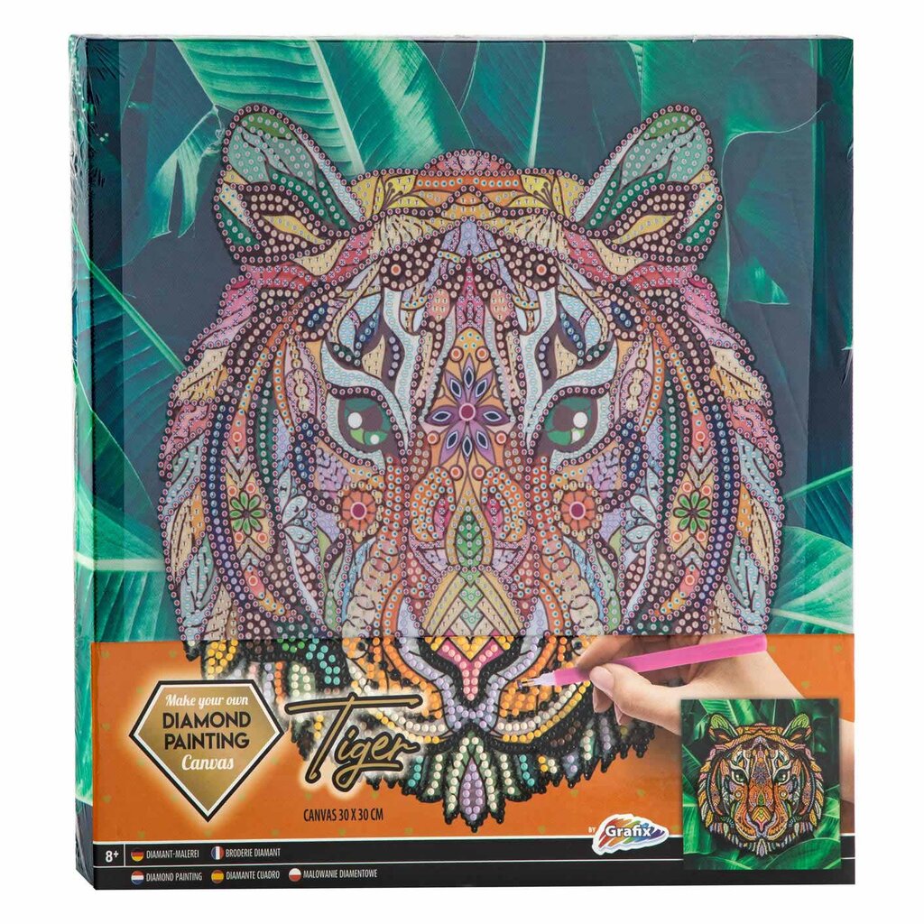 Deimantinė mozaika Grafix Tiger, 30 x 30 cm цена и информация | Deimantinės mozaikos | pigu.lt