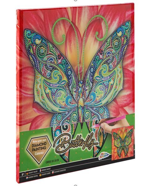 Deimantinė mozaika Grafix Butterfly, 30 x 30 cm kaina ir informacija | Deimantinės mozaikos | pigu.lt