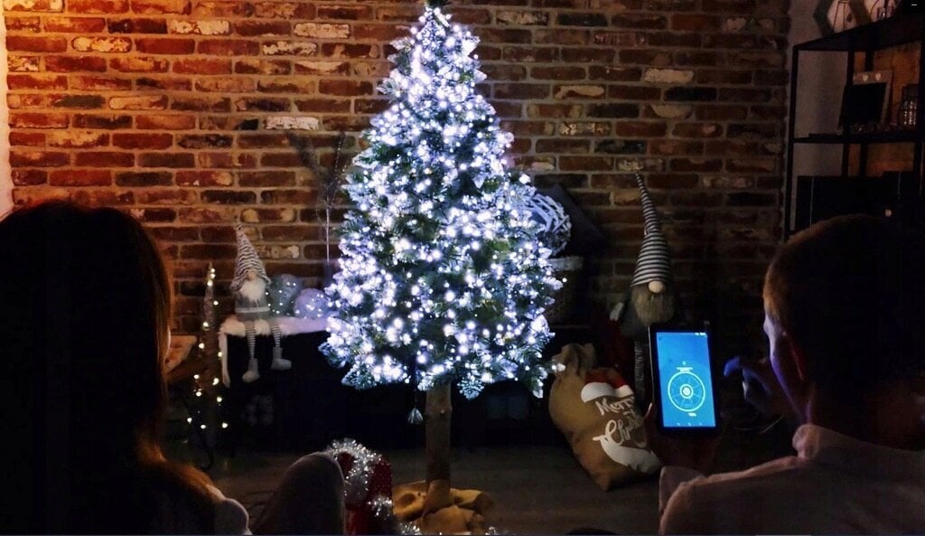 JUMI Kalėdiniai lauko šviestuvai 15 m, 300 LED (valdomas išmaniuoju telefonu) kaina ir informacija | Girliandos | pigu.lt