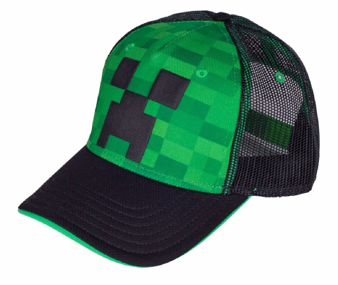 Kepuraitė su snapeliu Minecraft Creeper 58 cm. цена и информация | Kepurės, pirštinės, šalikai berniukams | pigu.lt