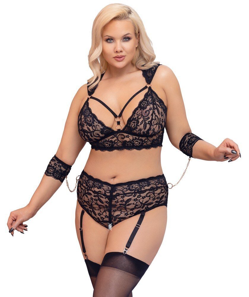 Комплект нижнего белья Cottelli Bondage Plus, черный, 2XL, 2XL цена |  n18.pigu.lt