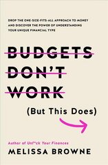 Budgets Don't Work (But This Does): Drop the one-size fits all approach to money and discover the power of understanding your unique financial type цена и информация | Самоучители | pigu.lt