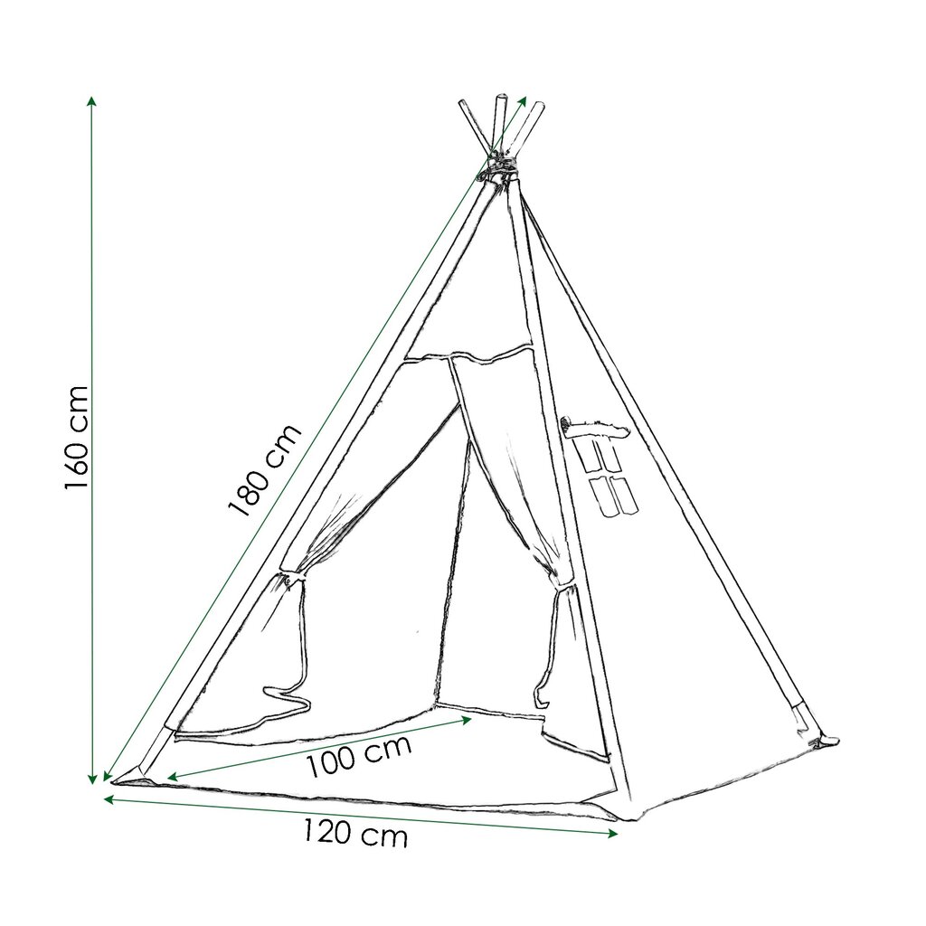 Tipi palapinė Springos TIP01 kaina ir informacija | Vaikų žaidimų nameliai | pigu.lt