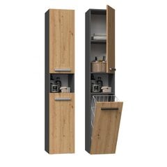 Шкаф для ванной комнаты NEL III, коричневый цвет цена и информация | Шкафчики для ванной | pigu.lt