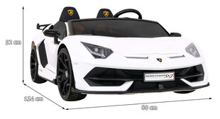 Dvivietis elektromobilis Lamborghini SVJ DRIFT, baltas kaina ir informacija | Elektromobiliai vaikams | pigu.lt