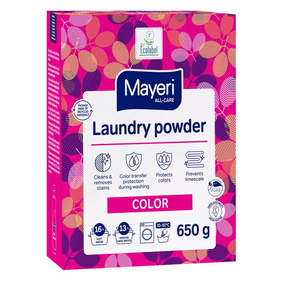 Mayeri All-Care Color skalbimo milteliai 650g kaina ir informacija | Skalbimo priemonės | pigu.lt