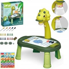 Проектор для рисования со столиком «Зеленый динозавр-трицераптор» + настольные игры цена и информация | Развивающие игрушки | pigu.lt