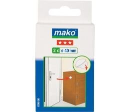 Atrama durims d-40mm, lipni, balta, 2vnt. Mako (834800) цена и информация | Durų lankstai, priedai | pigu.lt