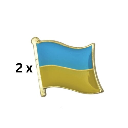 Ženkliukas Ukrainos vėliava, 19 x 16 mm pakuotė 2 vnt. kaina ir informacija | Kitos originalios dovanos | pigu.lt