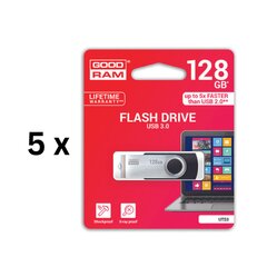 Atmintinė USB 3.0 GOODRAM UTS3 128GB, juoda sp. pakuotė 5 vnt. kaina ir informacija | USB laikmenos | pigu.lt