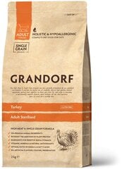 Grandorf kalakutiena sterilizuotoms katėms, 2 kg цена и информация | Сухой корм для кошек | pigu.lt