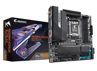 Gigabyte B650M Aorus Elite AX, Socket AM5, DDR5, Micro ATX, WiFi kaina ir informacija | Pagrindinės plokštės | pigu.lt