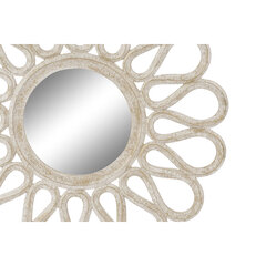 Настенное зеркало DKD Home Decor Волны Белый Деревянный MDF Маринованный (76 x 2 x 76 cm) цена и информация | Зеркала | pigu.lt