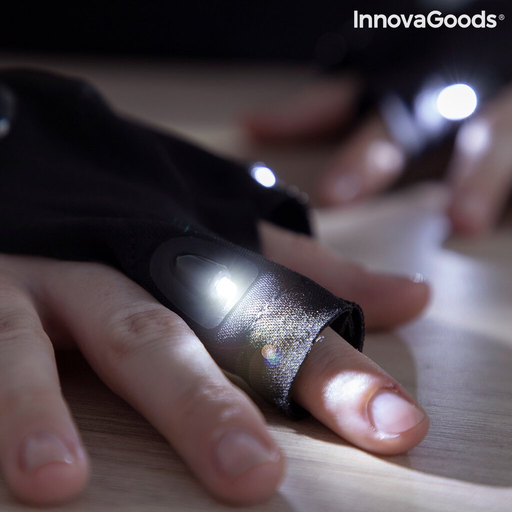 Pirštinės su LED lempute Gleds InnovaGoods kaina ir informacija | Darbo pirštinės | pigu.lt