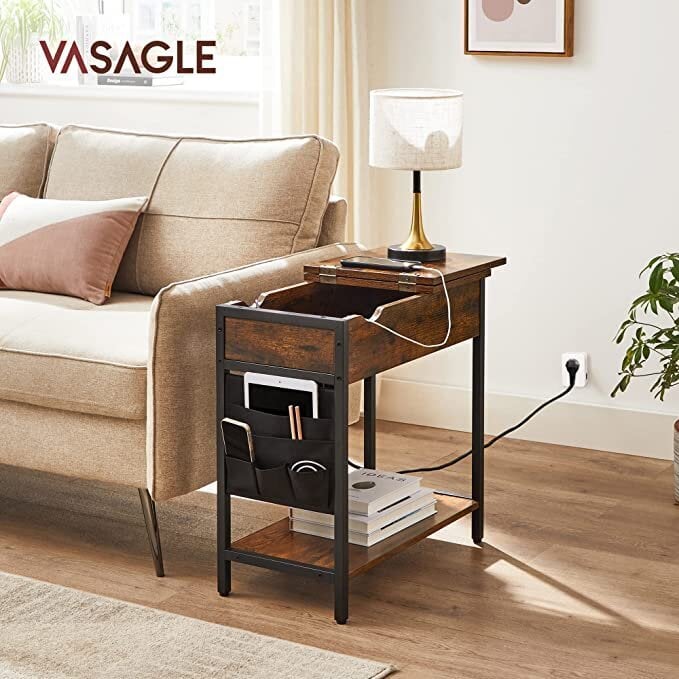 Naktinis staliukas VASAGLE LET311B01 kaina ir informacija | Spintelės prie lovos | pigu.lt