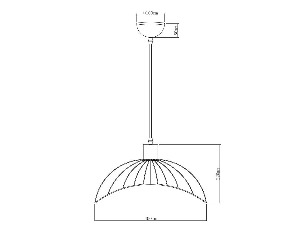 Pakabinamas šviestuvas Reto 1, 40 cm, juodas 4137 цена и информация | Pakabinami šviestuvai | pigu.lt