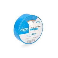 Изолента EDM 10 m x 19 mm Синий PVC цена и информация | Механические инструменты | pigu.lt