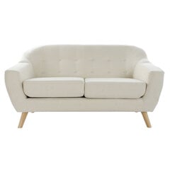 2 vietų sofa DKD Home Decor Natūralus Poliesteris Kaučiukmedžio mediena Kreminė (146 x 84 x 82 cm) kaina ir informacija | Lauko baldų komplektai | pigu.lt