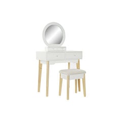 Туалетный столик DKD Home Decor Зеркало Натуральный Белый Деревянный MDF (75 x 40 x 129 cm) цена и информация | Туалетные столики | pigu.lt