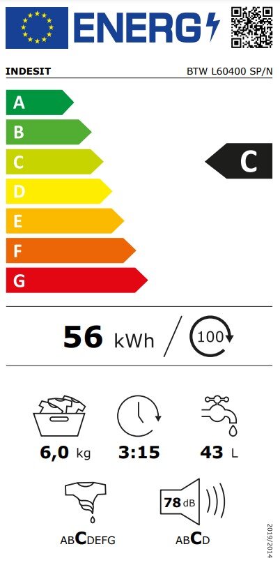 Indesit BTW L60400 SP/N kaina ir informacija | Skalbimo mašinos | pigu.lt