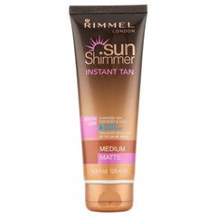 Savaiminio įdegio balzamas Rimmel London Sun Shimmer Instant Tan Matte, Medium Matte, 125 ml kaina ir informacija | Savaiminio įdegio kremai | pigu.lt