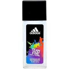 Дезодорант Adidas Team Five для мужчин 75 мл   цена и информация | Мужская парфюмированная косметика | pigu.lt