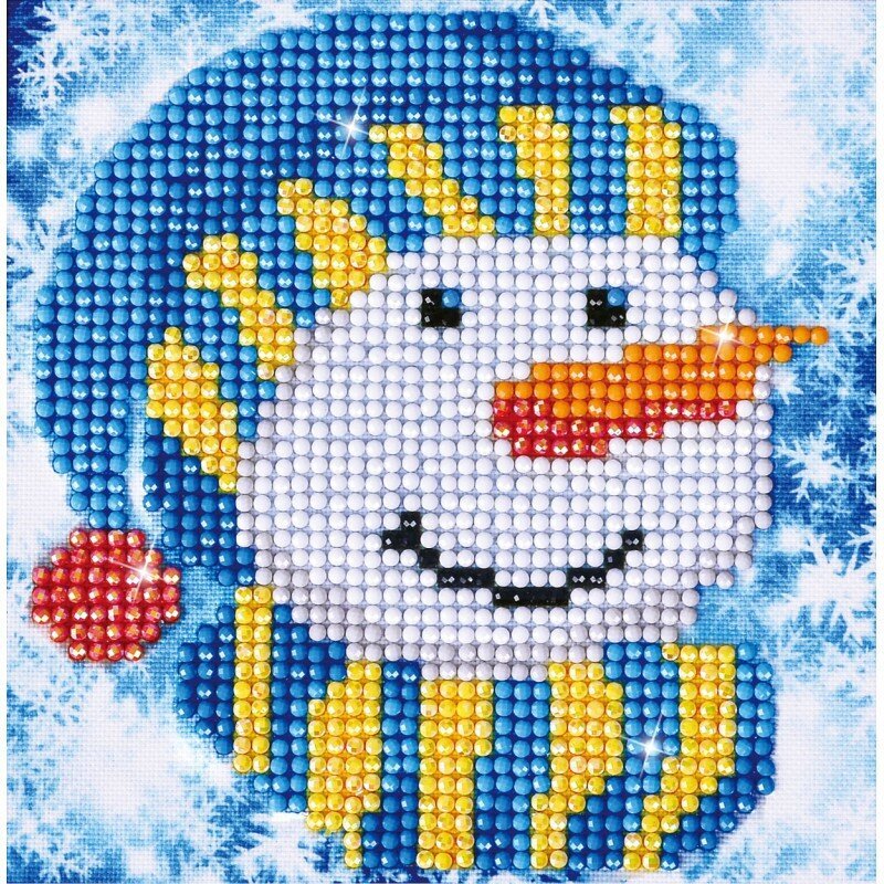 Deimantinė mozaika Snowman Cap Picture, 13,54x13,54 cm kaina ir informacija | Deimantinės mozaikos | pigu.lt