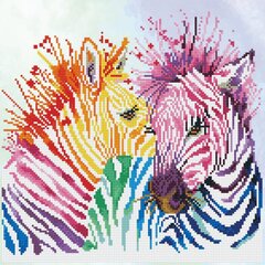 Deimantinė mozaika Rainbow Zebras, 40x40 cm kaina ir informacija | Deimantinės mozaikos | pigu.lt