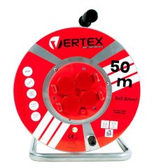 VERTEX PB50METAL Удлинительный кабель 50 м 3x2,5 мм 3000 Вт IP44 Черный цена и информация | Удлинители | pigu.lt