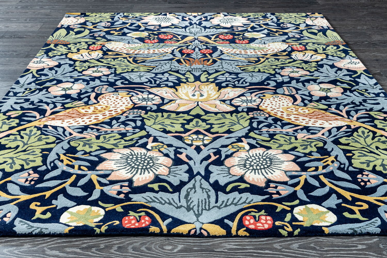 Kilimas Morris &amp; Co Strawberry Thief Indigo 027708 200x280 cm цена и информация | Kilimai | pigu.lt