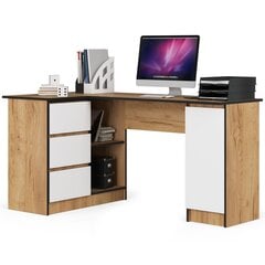 Rašomasis stalas Akord B20 155, rudas/baltas kaina ir informacija | Kompiuteriniai, rašomieji stalai | pigu.lt