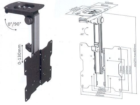 Cabletech UCH0187, 17"-37" kaina ir informacija | Televizorių laikikliai, tvirtinimai | pigu.lt