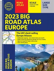 2023 Philip's Big Road Atlas Europe: (A3 Spiral binding) цена и информация | Путеводители, путешествия | pigu.lt