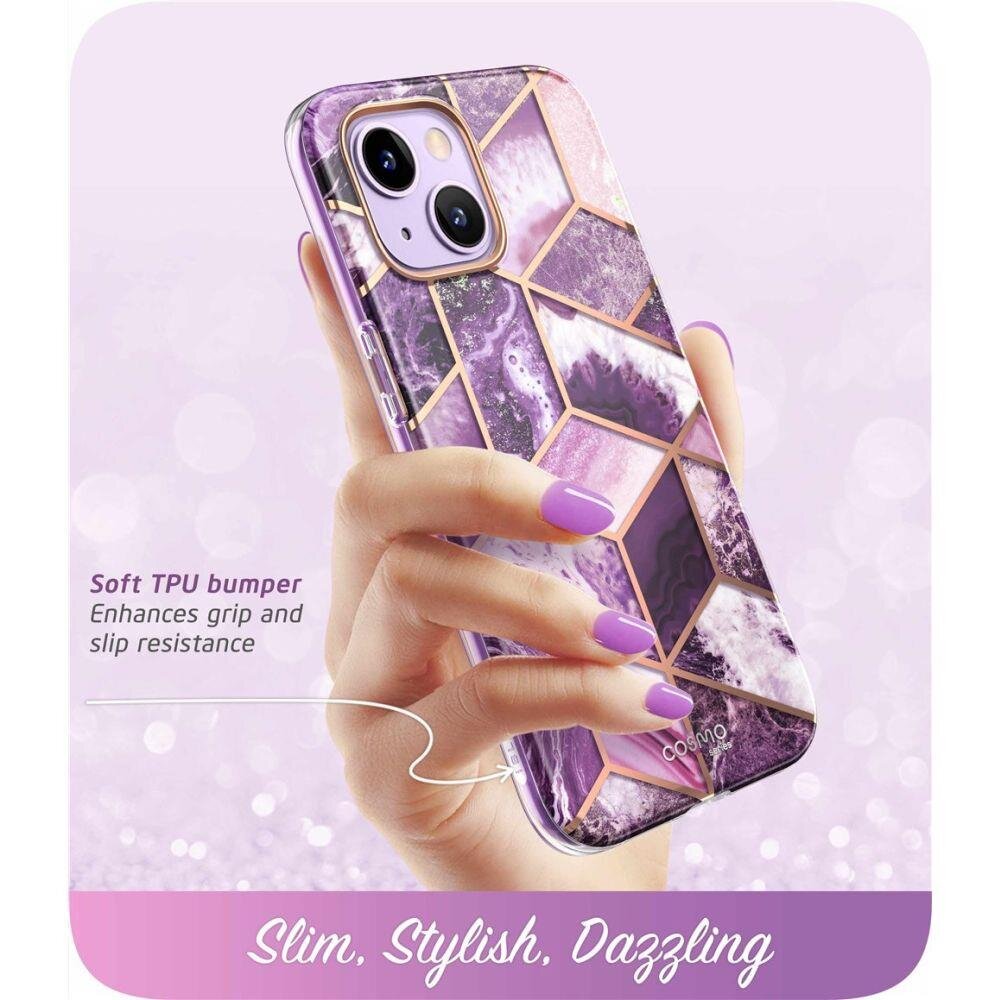 Supcase Cosmo iPhone 13/14 Marble Purple kaina ir informacija | Telefono dėklai | pigu.lt